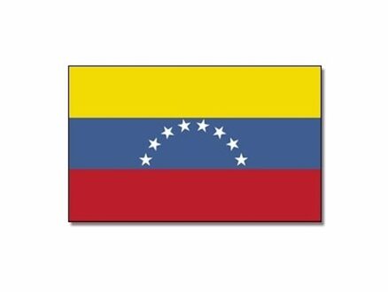Vlag Venezuela - 90 x 150 cm - feestartikelen - Landen thema - supporter - decoratie - met ringen Multi