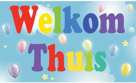 Vlag Welkom Thuis - 90x150cm Multikleur - Print