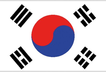 Vlag Zuid-Korea - 90x150 cm Rood - Zalm, Blauw