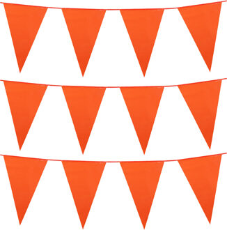 Vlaggenlijn - 3x - oranje - 25 meter - kunststof