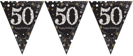 Vlaggenlijn '50' Sparkling Celebration zilver/goud Multikleur - Print