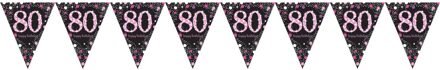 Vlaggenlijn 80 Jaar Zwart/roze 396 Cm
