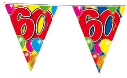 Vlaggenlijn ballonnen: 60 jaar-10 meter Multikleur