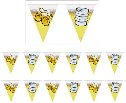 Vlaggenlijn bierfeest thema - 2x - 10 meter - kunststof - versiering/feestartikelen