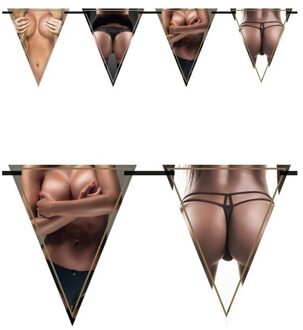 Vlaggenlijn borsten en billen - 6 meter - plastic - vrijgezellenfeest versiering