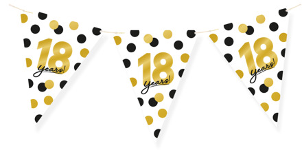 Vlaggenlijn Celebration 18 Jaar Wit/Goud/Zwart Multikleur - Print