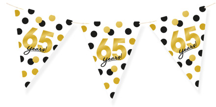Vlaggenlijn Celebration 65 Jaar Wit/Goud/Zwart Multikleur - Print, Goud - Brons