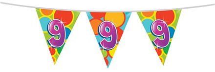 Vlaggenlijn Cijfer 9 Jaar 10 Meter Pak A 5 Stuks Multikleur