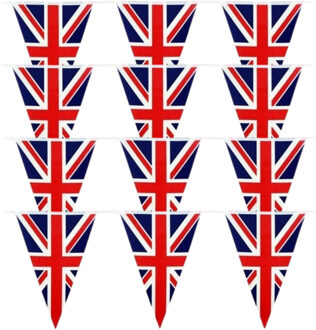 Vlaggenlijn Engeland - 4x - landen thema versiering - 10 meter - puntvlaggetjes slinger