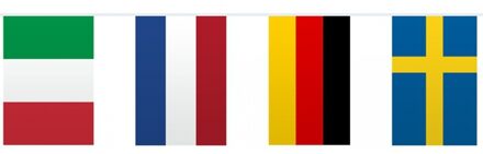 Vlaggenlijn Europa - 10 meter - plastic - Europese landen vlaggen - vlaggetjes Multi