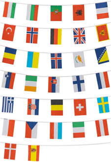 Vlaggenlijn Europese landen - 9 m - 32 vlaggen