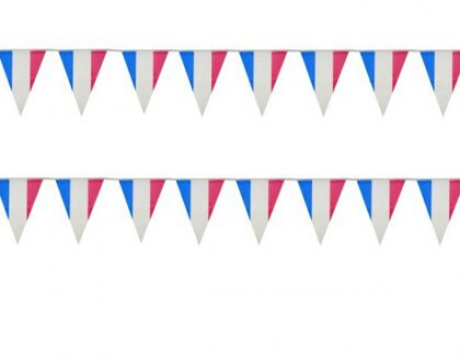 Vlaggenlijn - Frankrijk - blauw/wit/rood - kunststof - 10 meter
