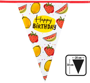 Vlaggenlijn Fruit Happy Birthday (6m) Multikleur - Print