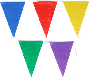 Vlaggenlijn - gekleurd - 10 meter - slinger - kunststof - buiten vlaggetjes