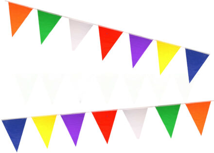 Vlaggenlijn gekleurd nylon 7 meter set van 2