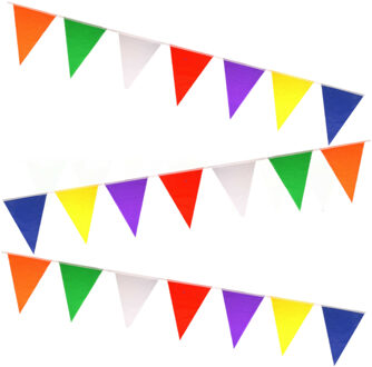 Vlaggenlijn gekleurd nylon 7 meter set van 3