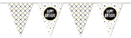 Vlaggenlijn Happy Birthday metallic feest slinger 10 meter Multi