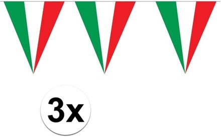 Vlaggenlijn Italie - 3x - 5 meter - plastic - Italiaans - vlag - landen versiering