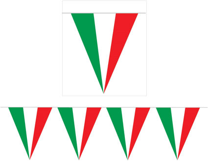 Vlaggenlijn Italie - 5 meter - plastic - Italiaans - vlag - landen versiering Multi