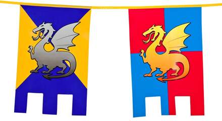 vlaggenlijn Knights & Dragons polyester 6 meter Blauw