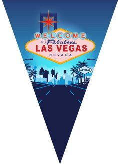 Vlaggenlijn Las Vegas (5m) Blauw, Multikleur - Print