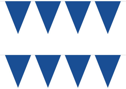 Vlaggenlijn met Feestvlaggetjes in XL formaat - 2x - blauw - 10 meter - plastic - versiering