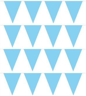 Vlaggenlijn met Feestvlaggetjes in XL formaat - 4x - lichtblauw - 10 meter - plastic - versiering