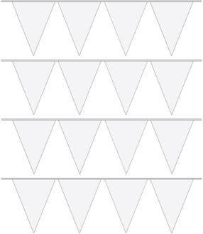 Vlaggenlijn met Feestvlaggetjes in XL formaat - 4x - wit - 10 meter - plastic - versiering