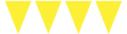 Vlaggenlijn met Feestvlaggetjes in XL formaat - geel - 10 meter - plastic - versiering