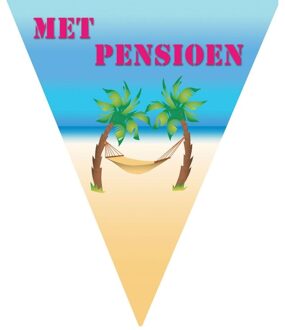 Vlaggenlijn met pensioen thema - 500 cm - feestartikelen en versieringen - plastic