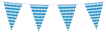 Vlaggenlijn Oktoberfest Beieren (10m) Wit - Transparant, Blauw