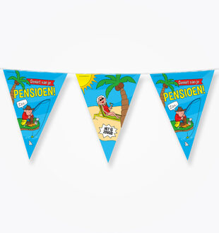 Vlaggenlijn - pensioen feest/party - 10m - diverse kleuren - folie - Vlaggenlijnen Multikleur