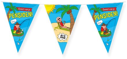 Vlaggenlijn - pensioen feest/party - 10m - diverse kleuren - folie - Vlaggenlijnen Multikleur