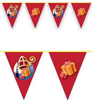 Vlaggenlijn Sinterklaas 10m Rood - Zalm