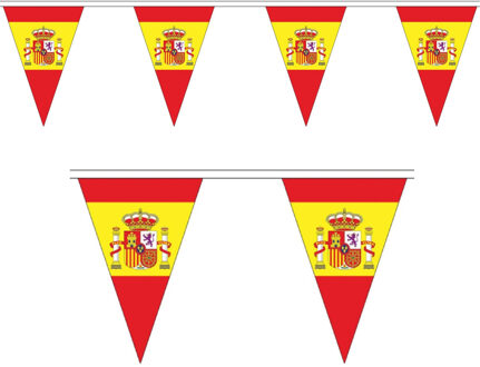 Vlaggenlijn Spanje - 20 meter - polyester - Spaanse slinger - landen punt vlaggetjes - feestartikele Multi