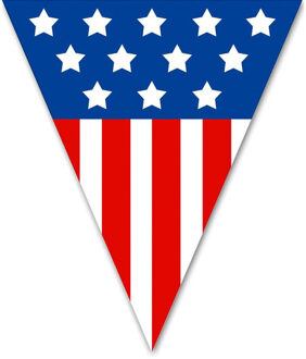 Vlaggenlijn USA - 5 meter - plastic - Amerika - United States - vlag - versiering Multi