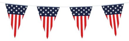 Vlaggenlijn/vlaggetjes Amerika/USA 6 meter Multi