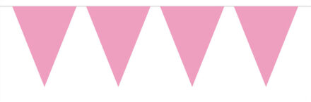Vlaggenlijn XXL - licht roze - 10 meter - 42 x 28 cm per vlag - Vlaggenlijnen