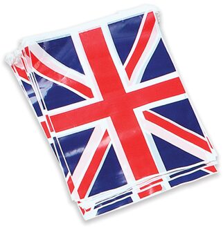 Vlaggenlijnen met rechthoekige vaantjes/vlaggetjes van Groot Britannie 7 meter - Union Jack - Engeland - Vlaggen Multikleur