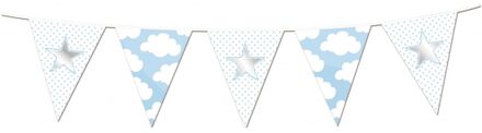 Vlaggenlijnen ster geboorte jongen - 10 meter - Geboorte feestartikelen - baby jongen blauw