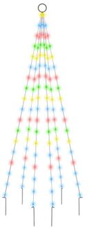 Vlaggenmast kerstboom 108 LED's meerkleurig 180 cm Multikleur