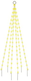 Vlaggenmast kerstboom 108 LED's warmwit 180 cm Multikleur