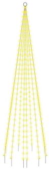 Vlaggenmast kerstboom 310 LED's warmwit 300 cm Multikleur