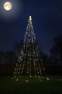 vlaggenmast kerstboom 600cm - 360 LED Zwart