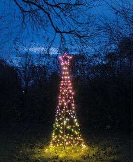 Vlaggenmast verlichte kerstboom - 236 led - H200 cm