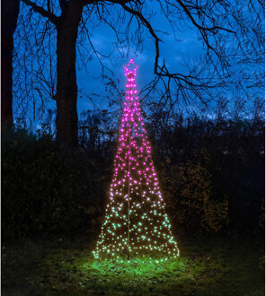 Vlaggenmast verlichte kerstboom - 480 led - H320 cm