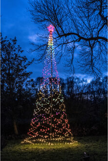 Vlaggenmast verlichte kerstboom - 836 led - H500 cm
