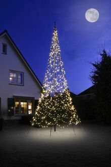 vlaggenmastkerstboom 600 cm 1200 LED met Twinkle Zwart