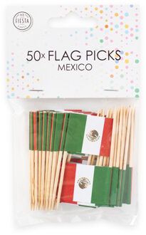 Vlaggenprikkers Mexico (50st) Multikleur - Print