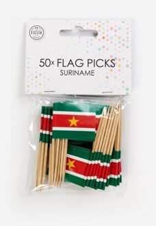 Vlaggenprikkers Suriname (50st) Multikleur - Print